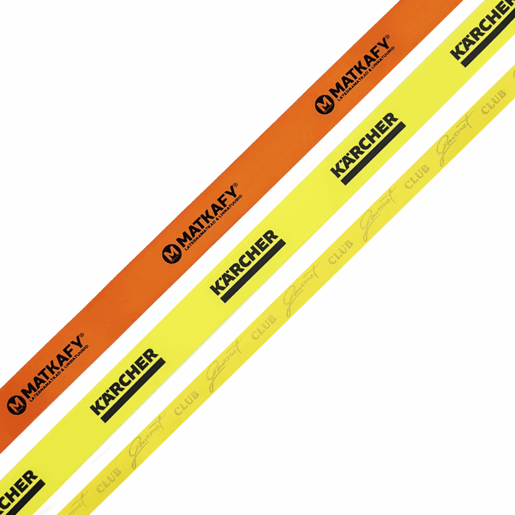 Kollast värvi ja oranži värvi satiinpael