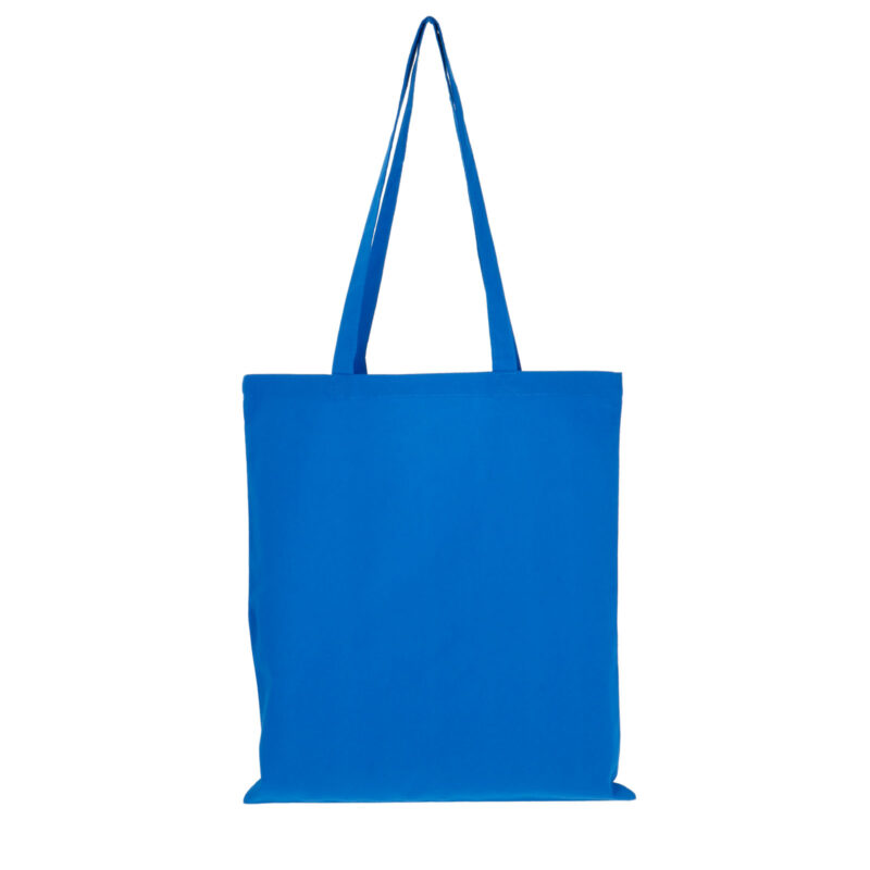 Bright blue colour cotton bag, 38x42 cm