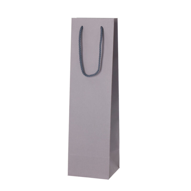 Paper bag for wine bottle in gray colour