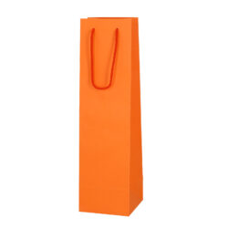 Paper bag for wine bottle in orange colour