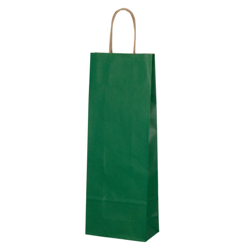 Зеленый пакет для вина из крафт-бумаги