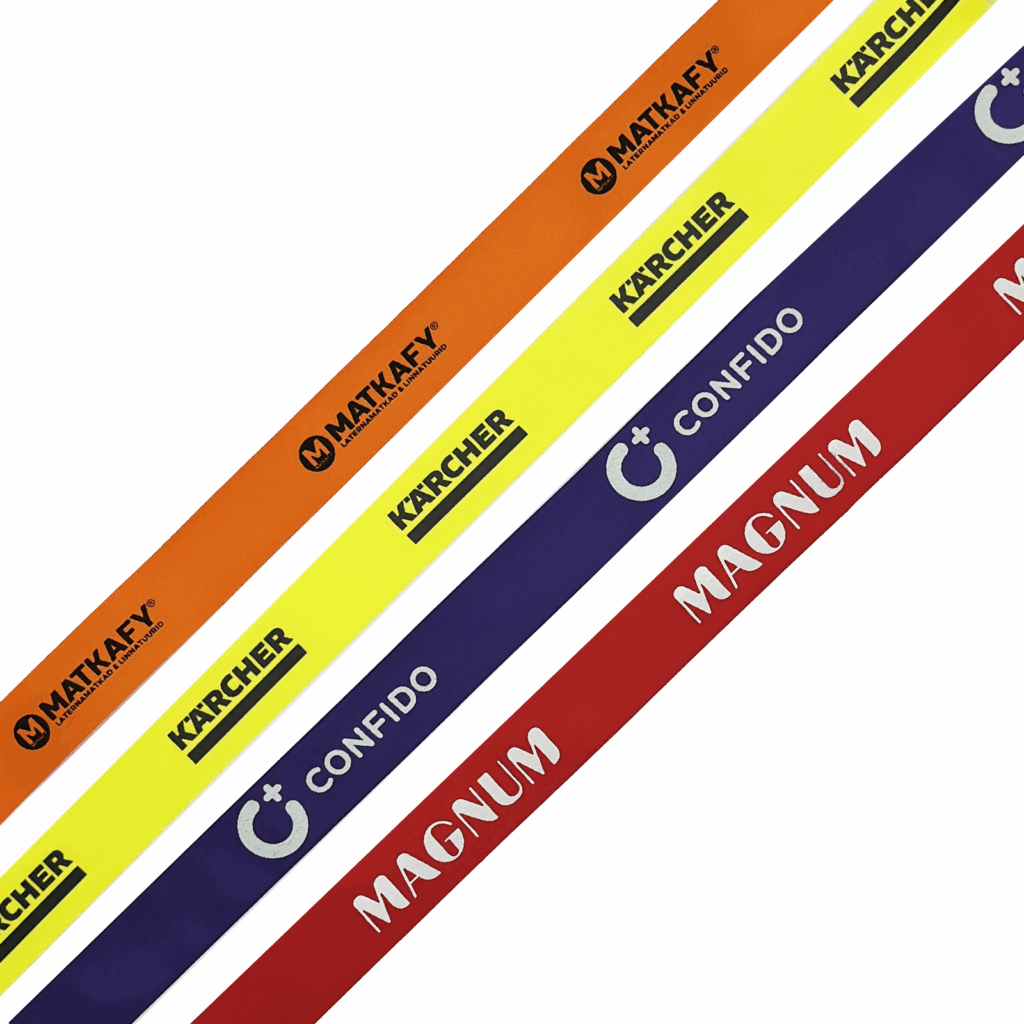 Erinevad satiinpaelad ettevõtte trükiga