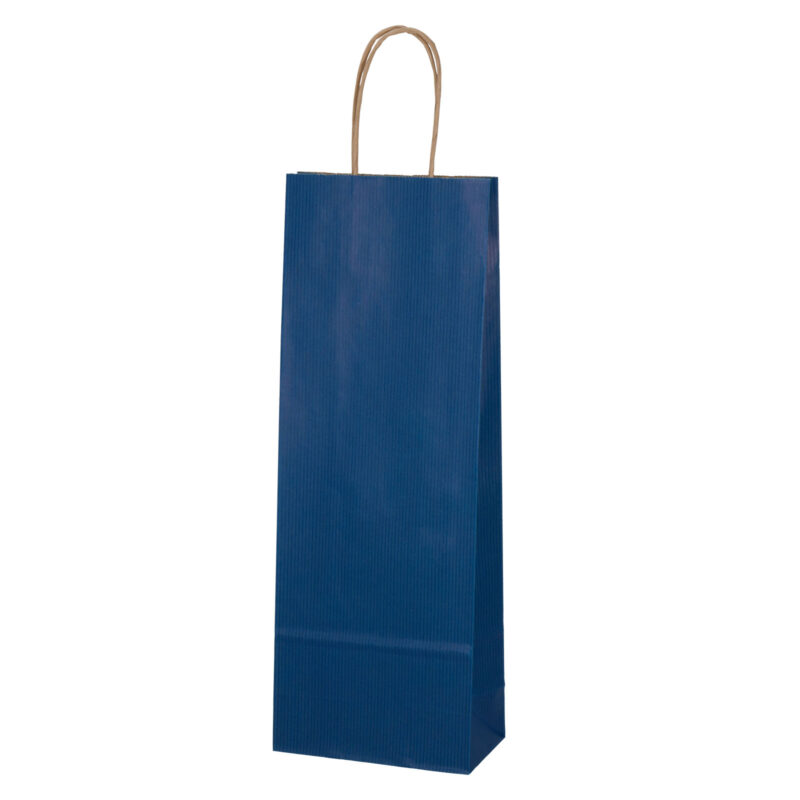 Blue kraft paper wine bag