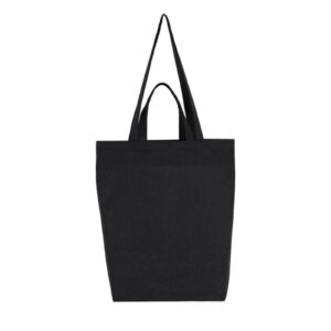 Black cloth bag with double handle, 38x42x10 cm