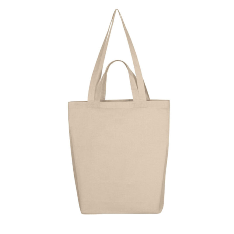 Natural color fabric bag with double handle, 38x42x10 cm