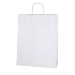 White kraft paper bag, twisted handle