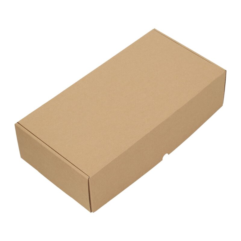 Gift box for packing 2 wines, 83x165x320 mm, brown corrugated cardboard