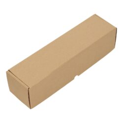 Gift box for wine packaging, 83x83x320 mm, brown corrugated cardboard