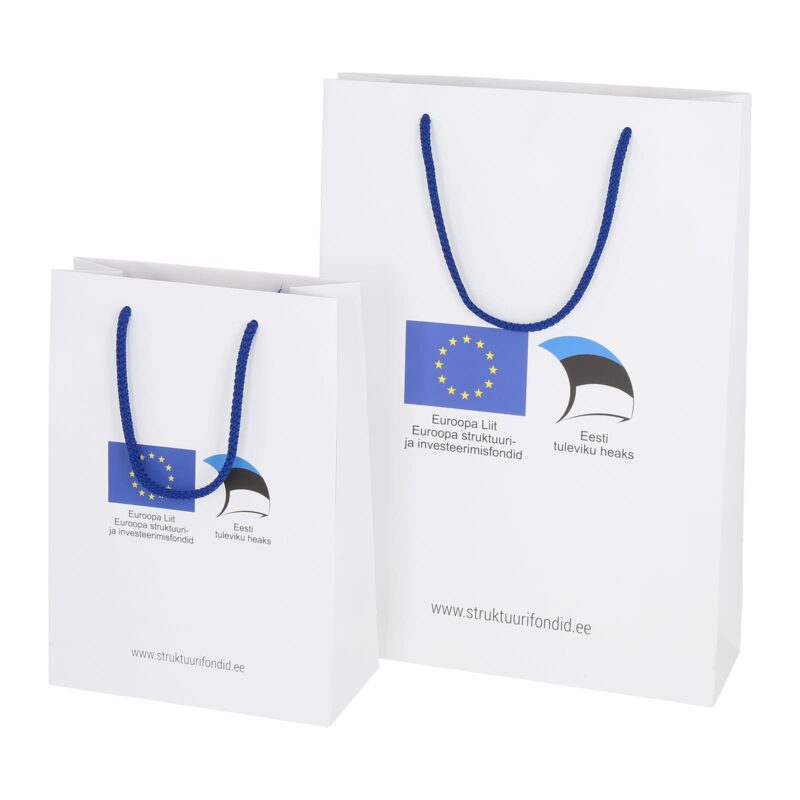 Gift bags with company logo, matte laminate