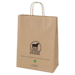 Paper bag with twisted papercord handles brown