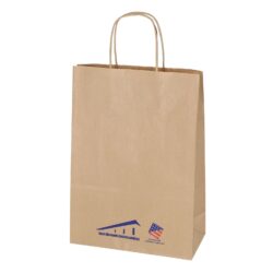 Paper bag with twisted papercord handles brown , 22x10x31 cm