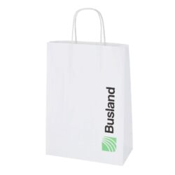 Paper bag with twisted papercord handles white 22x10x31 cm