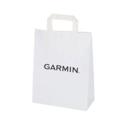 Paper bag with flat handles with logo print