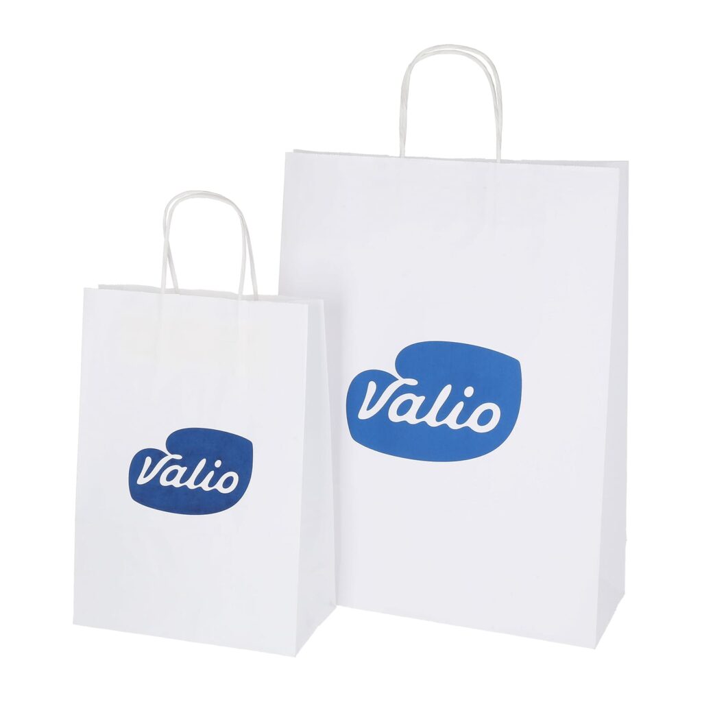 Spiraal pabersangadega valged paberkotid