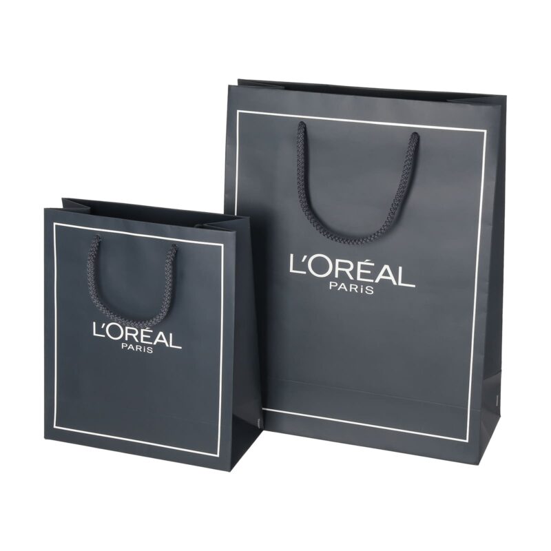 Custom made paper bags with textile rope