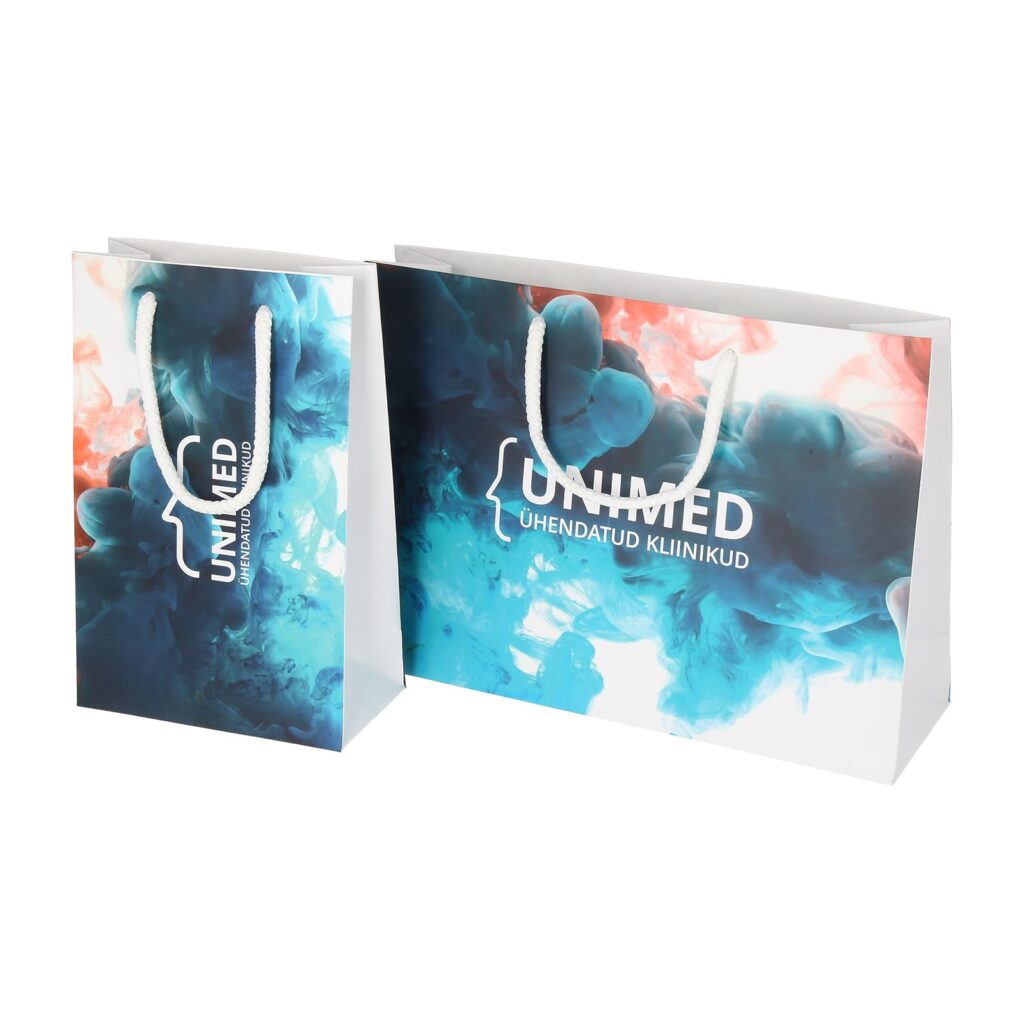 Eritellimusel valmistatud paberkotid nööridega