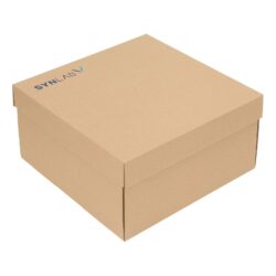 Коробка с коричневой крышкой с печатью логотипа