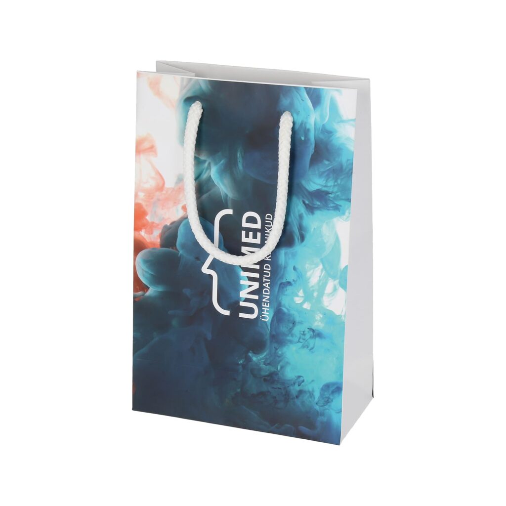 Paberkott, matt laminaat, logo trükiga, valmistatud eritellimusena