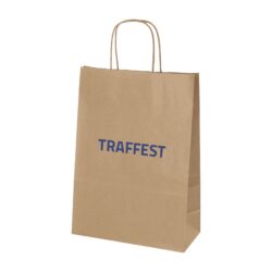 Paper bag with paper rope handles with logo print