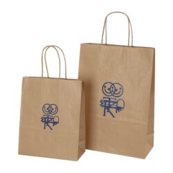Paper bags with paper twisted handles with logo print