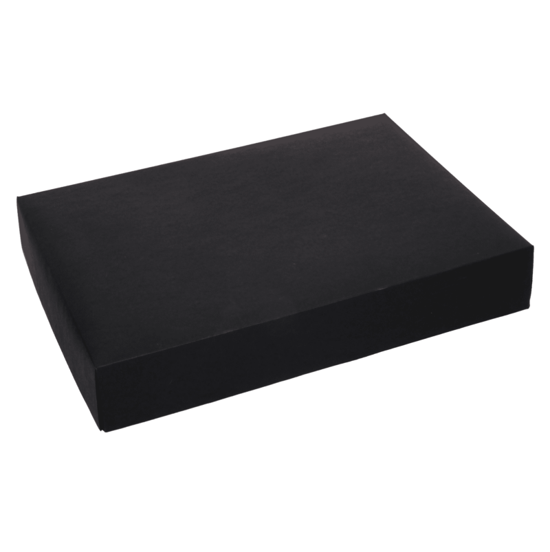 Cardboard gift box with lid, black color