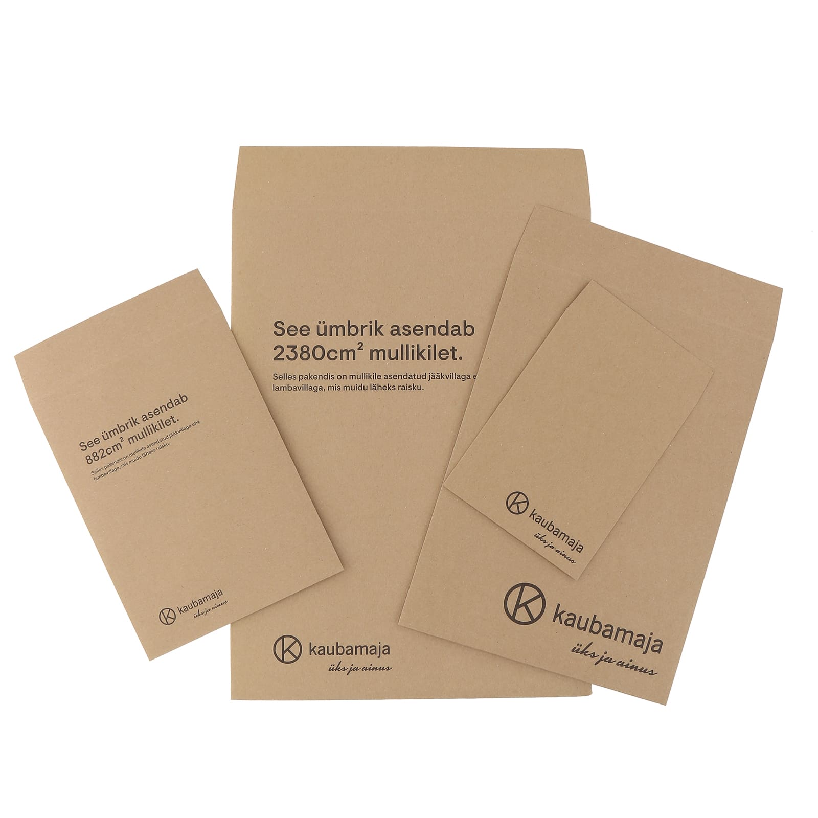 Envelopes in different sizes, brown eco paper