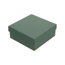 Box with green colored lid, corrugated cardboard