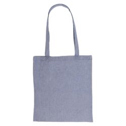 Sinist värvi ümbertöödeldud puuvillast riidest kott