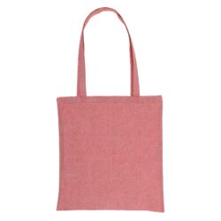 Punast värvi ümbertöödeldud puuvillast riidest kott