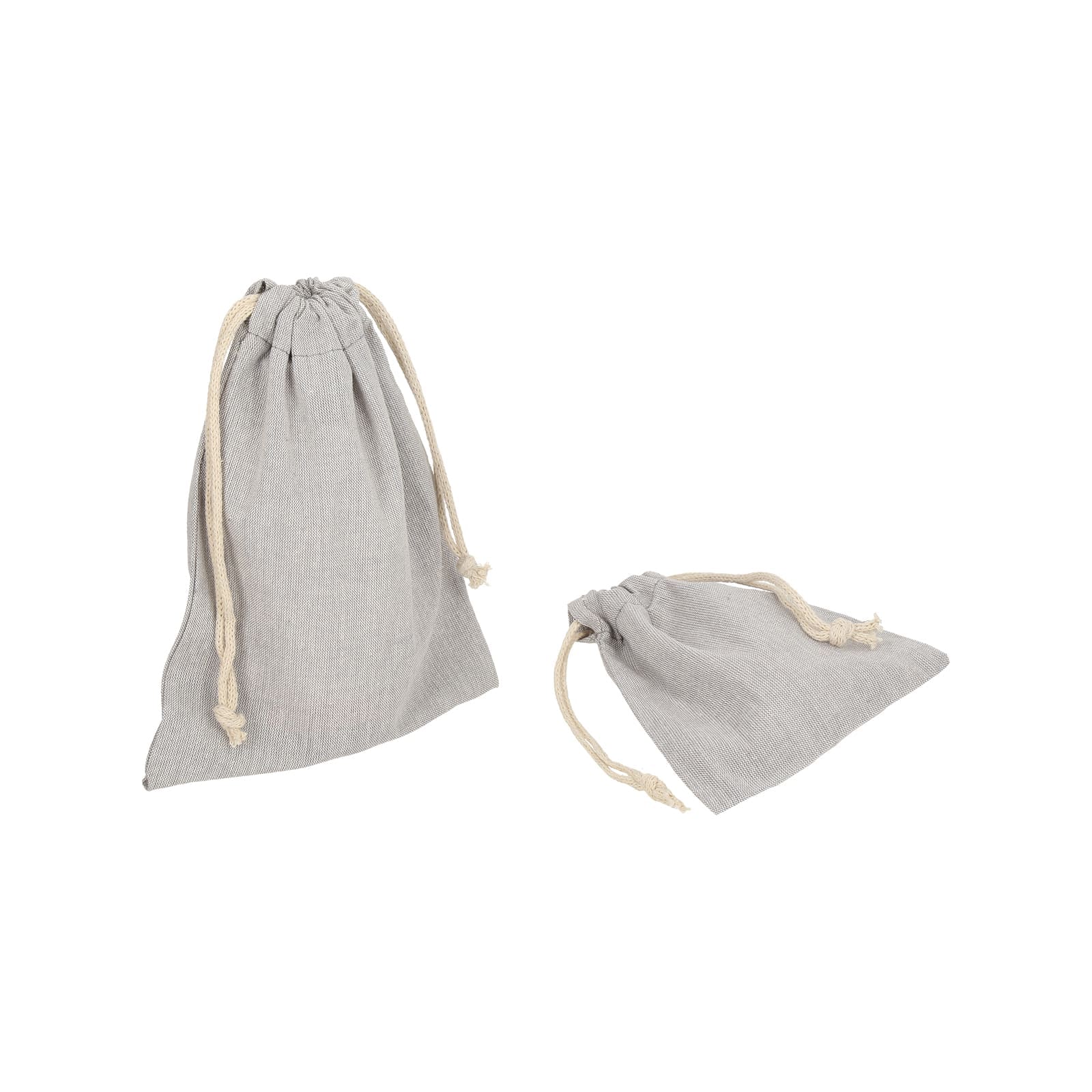 Gray recycled cotton drawstring bag